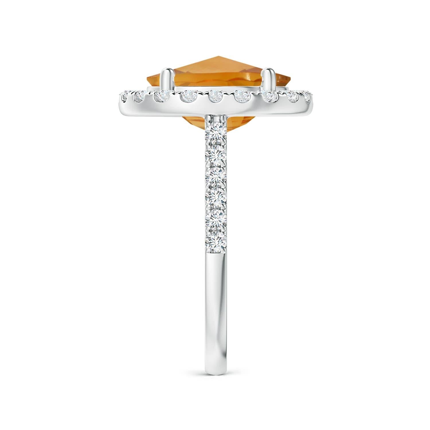 Anello con Citrino ovale da 3,78 ct e diamante in oro 14K di Angara Nature certificato GIA In condizioni Nuovo in vendita a Los Angeles, CA