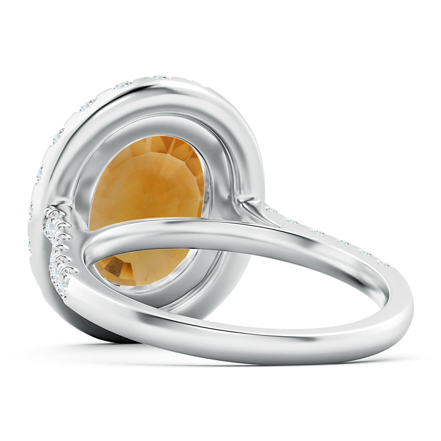 Donna Anello con Citrino ovale da 3,78 ct e diamante in oro 14K di Angara Nature certificato GIA in vendita