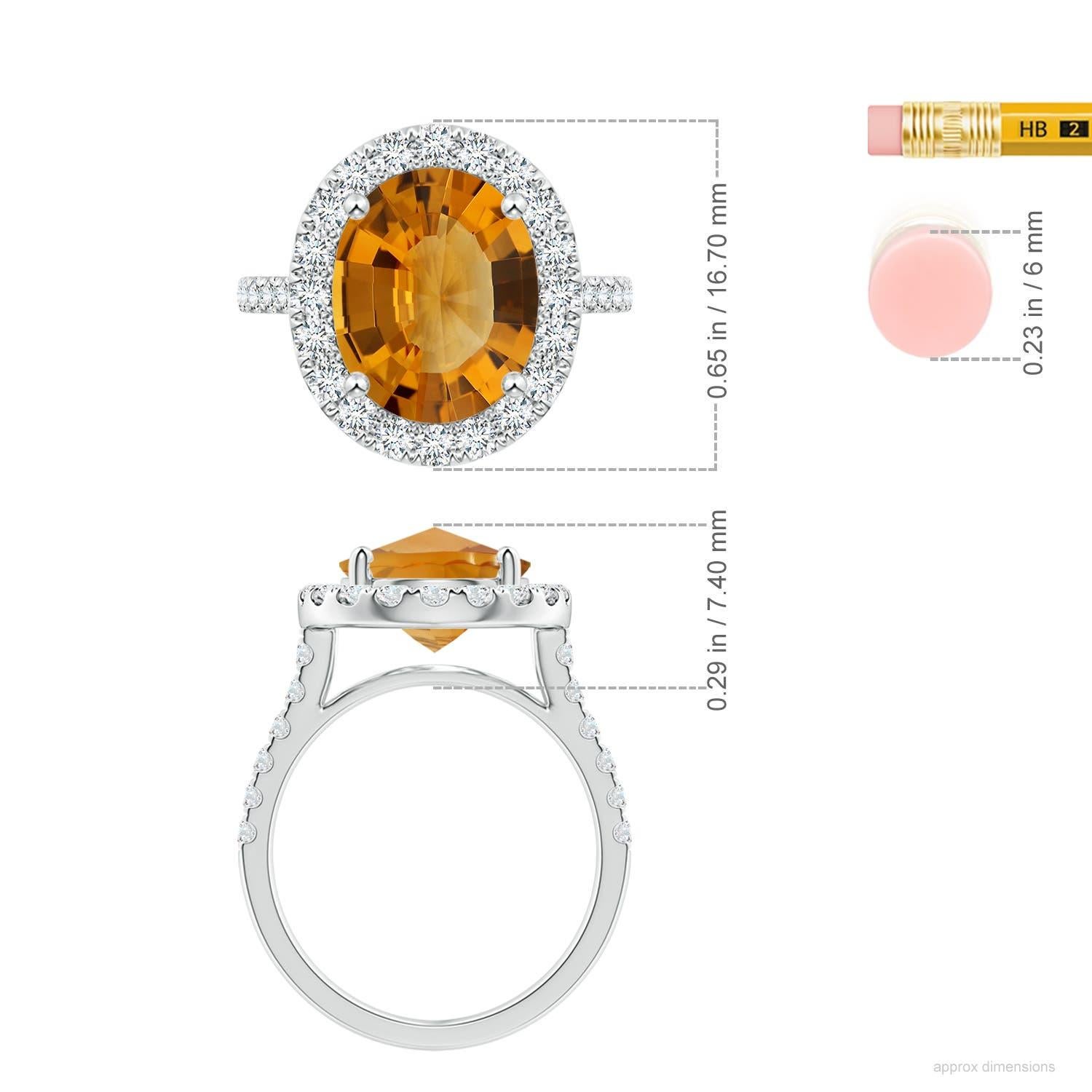 Anello con Citrino ovale da 3,78 ct e diamante in oro 14K di Angara Nature certificato GIA in vendita 2