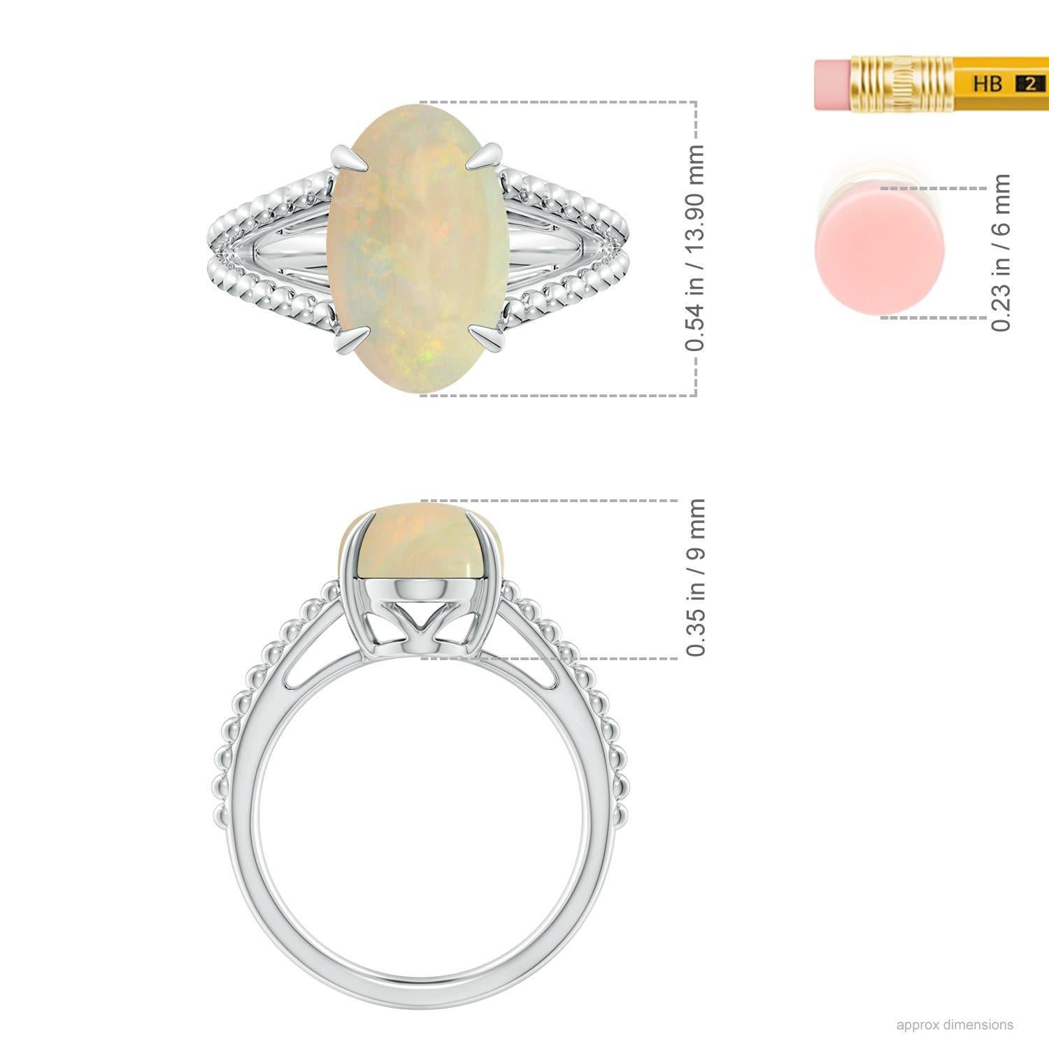 Donna Anello di opale ovale da 3,82 carati certificato GIA di Angara in oro massiccio 14K per donna in vendita