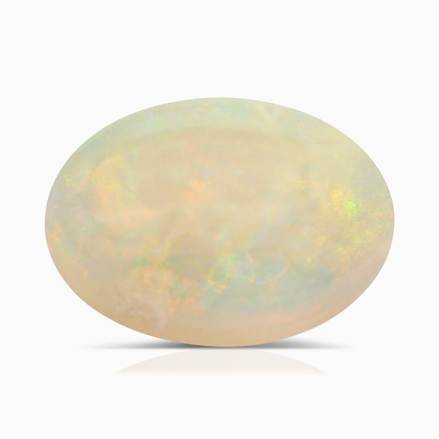 Angara Anillo de Ópalo Ovalado Natural Certificado GIA de 3,82 ct con Halo de Diamantes en Oro de 14K en venta 1