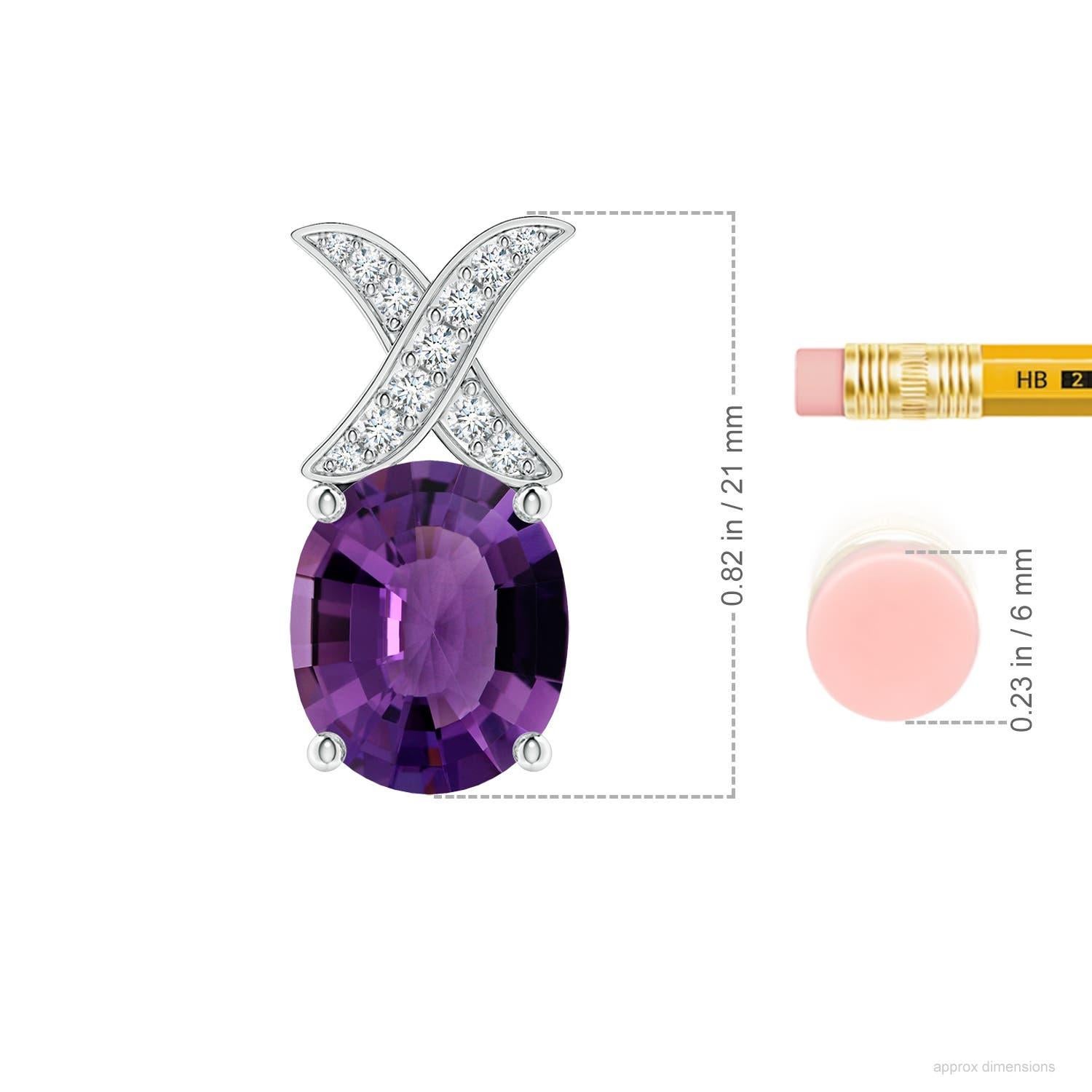 Angara Natural GIA zertifiziert Oval 3,83 ct Amethyst Anhänger in 14K Gold für Frauen im Zustand „Neu“ im Angebot in Los Angeles, CA