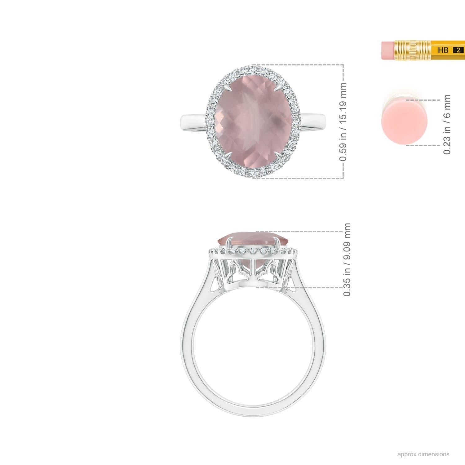 Donna Anello da cattedrale di quarzo rosa ovale da 4,31 carati certificato da GIA di Angara in oro 14 carati in vendita