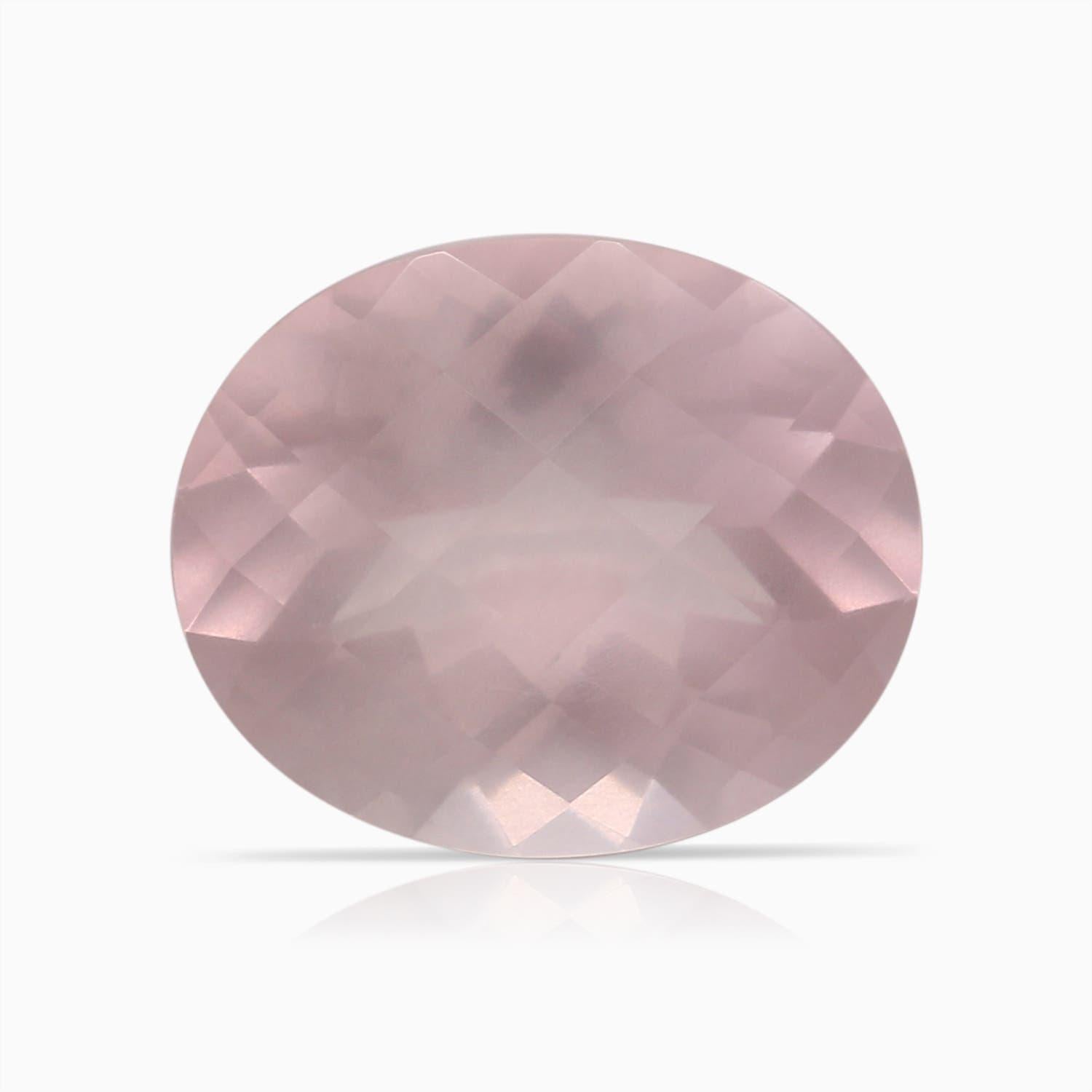 Anello da cattedrale di quarzo rosa ovale da 4,31 carati certificato da GIA di Angara in oro 14 carati in vendita 1