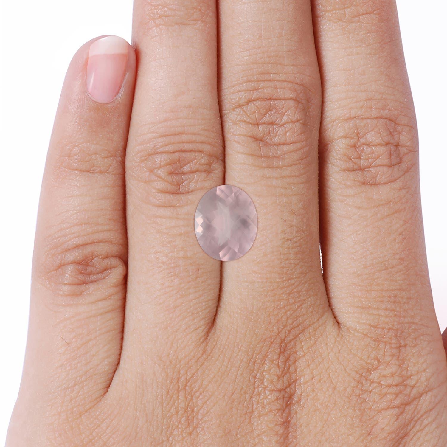 Anello da cattedrale di quarzo rosa ovale da 4,31 carati certificato da GIA di Angara in oro 14 carati in vendita 2