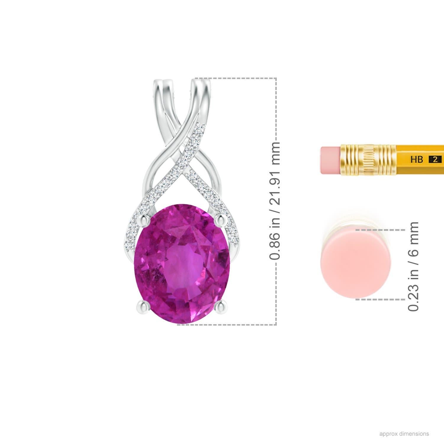Pendentif en or massif 14K avec saphir rose ovale de 4,88ct certifié par la GIA et de couleur naturelle Angara Pour femmes en vente