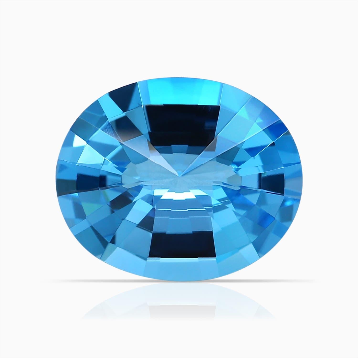 Anello aureolato di Topazio Blu Svizzero di Angara Nature certificato GIA da 4,9 carati in oro 14 carati in vendita 3