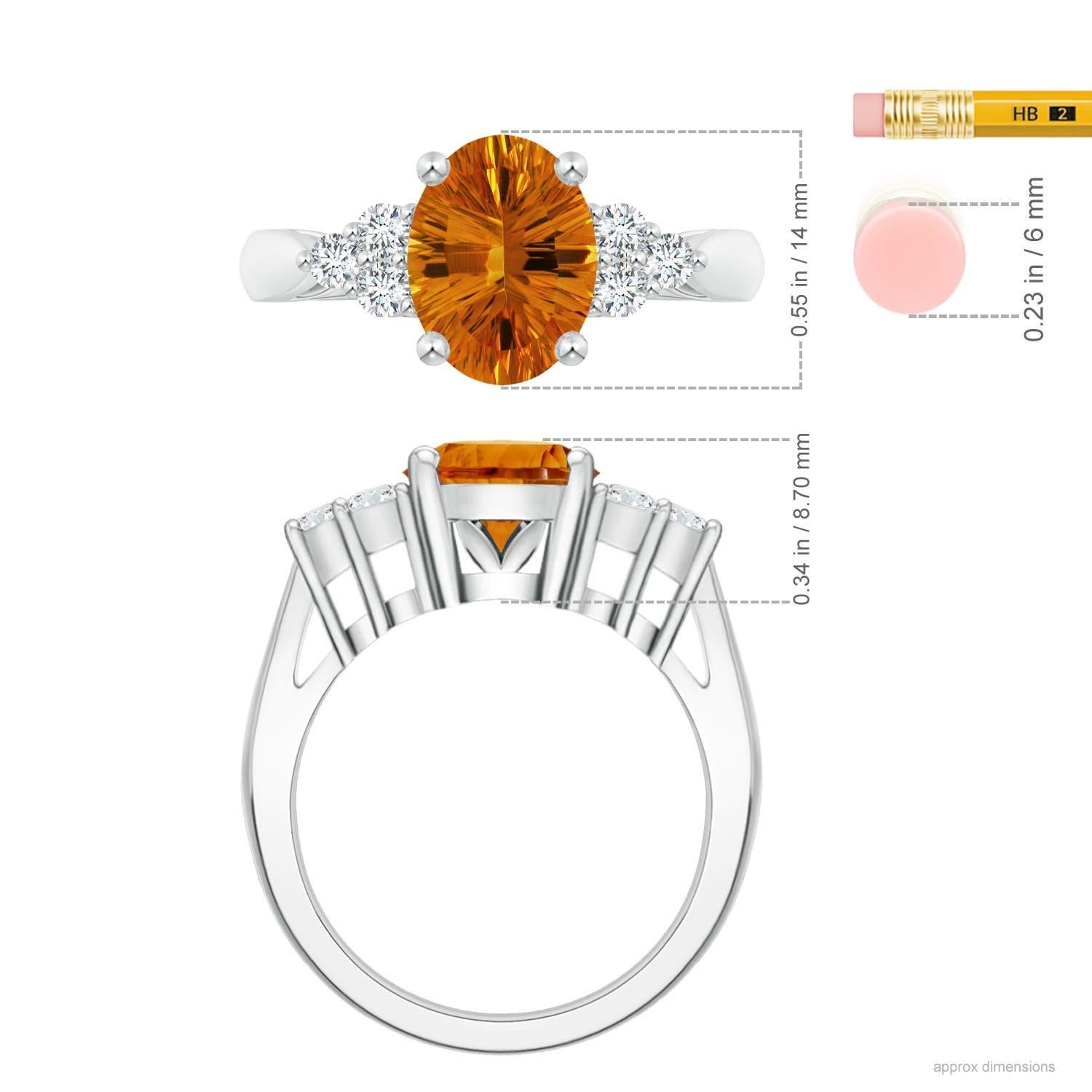 Anello con Citrino ovale da 5,45 carati certificato GIA di Angara in oro 14K per donna In condizioni Nuovo in vendita a Los Angeles, CA