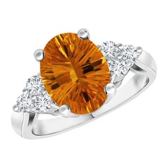 Anello con Citrino ovale da 5,45 carati certificato GIA di Angara in oro 14K per donna