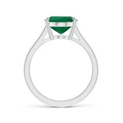 Angara Natural GIA Certified Oval 5.66 ct Emerald Solitaire Ring in 14K Gold