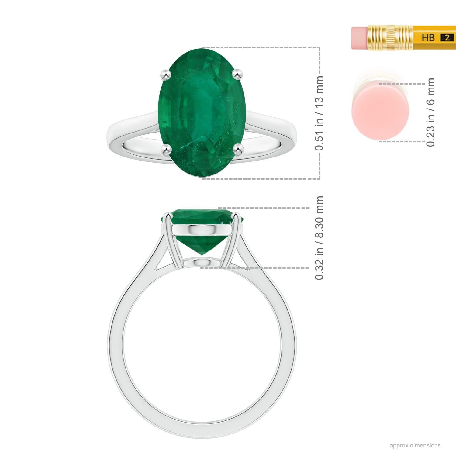 Angara Bague solitaire en or 14K avec émeraude ovale de 5,66 ct certifiée GIA et naturelle Pour femmes en vente