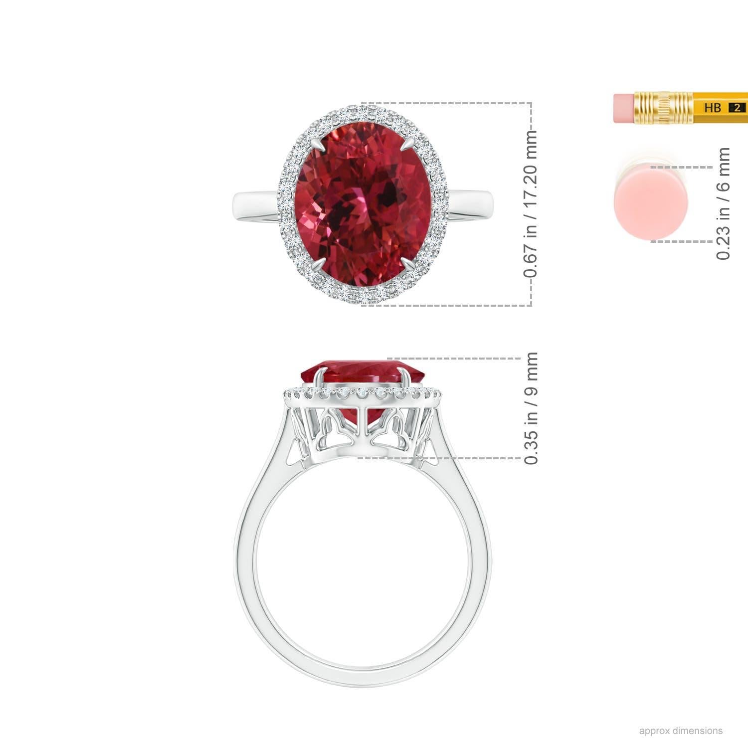 De las mujeres Angara Anillo de Turmalina Rosa Ovalada de 5,7 ct en Oro Macizo de 14 quilates con Certificado GIA Natural en venta