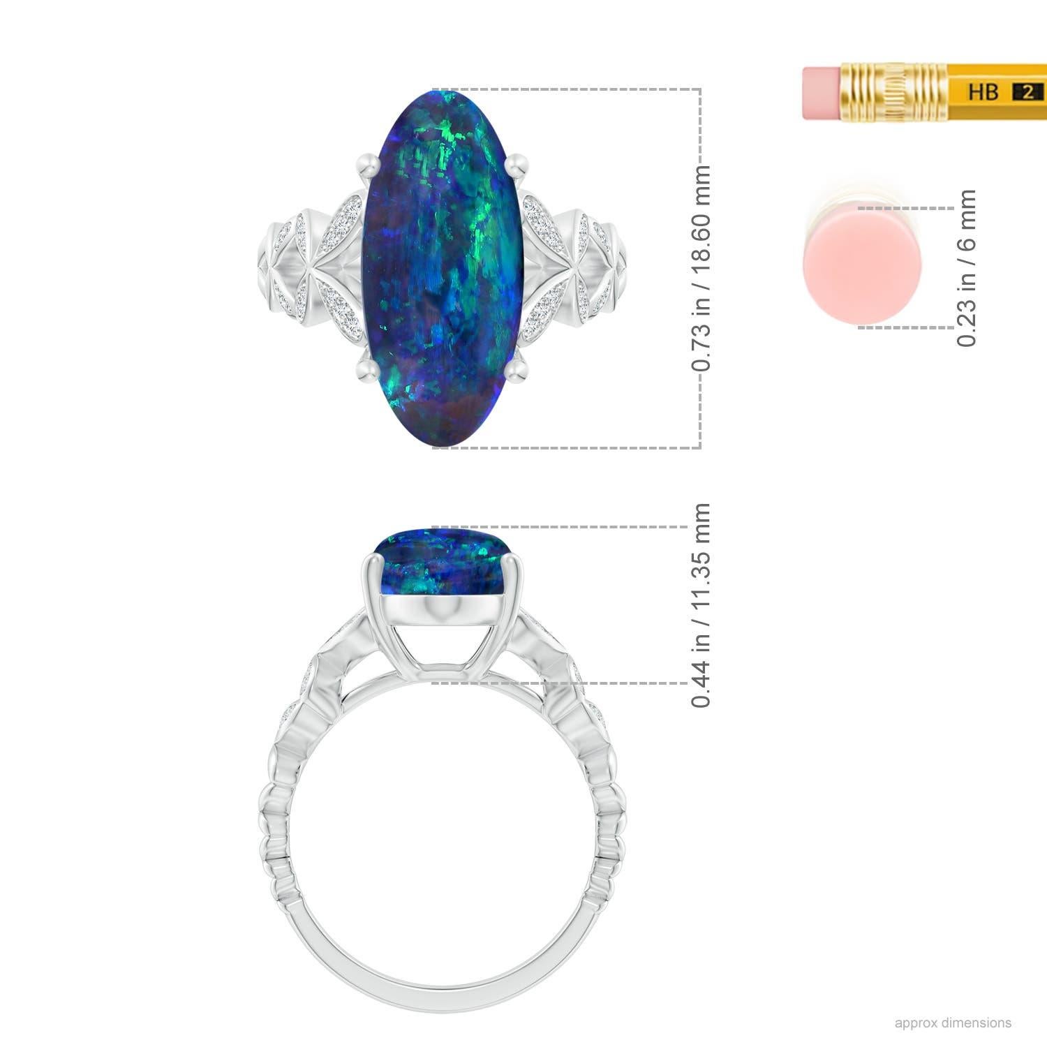 Anello con diamante nero ovale da 5,79 carati certificato GIA di Angara in oro 14K in vendita 2