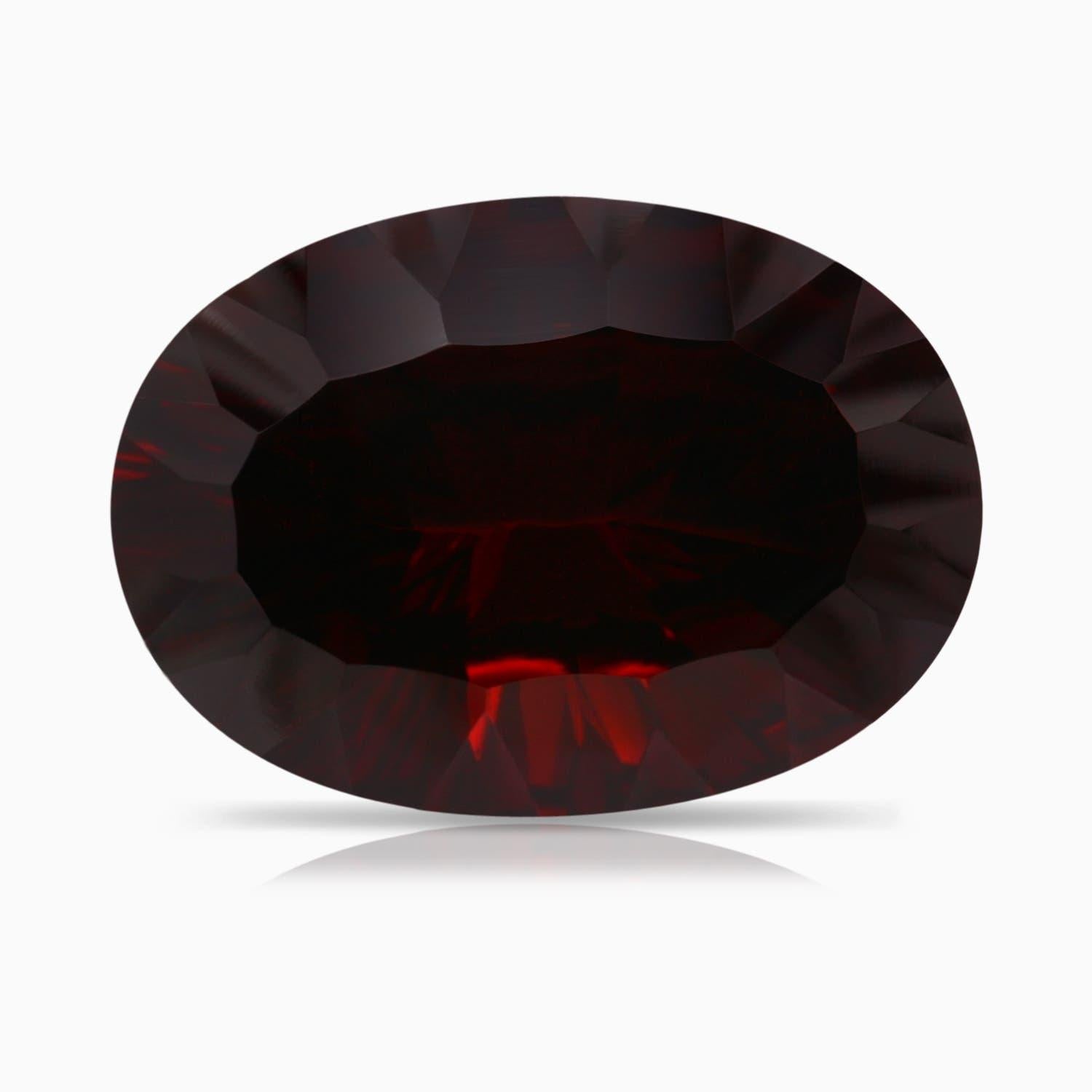 Angara Bague cocktail en or massif 14K avec grenat ovale de 6,63 ct certifié GIA Naturel en vente 1