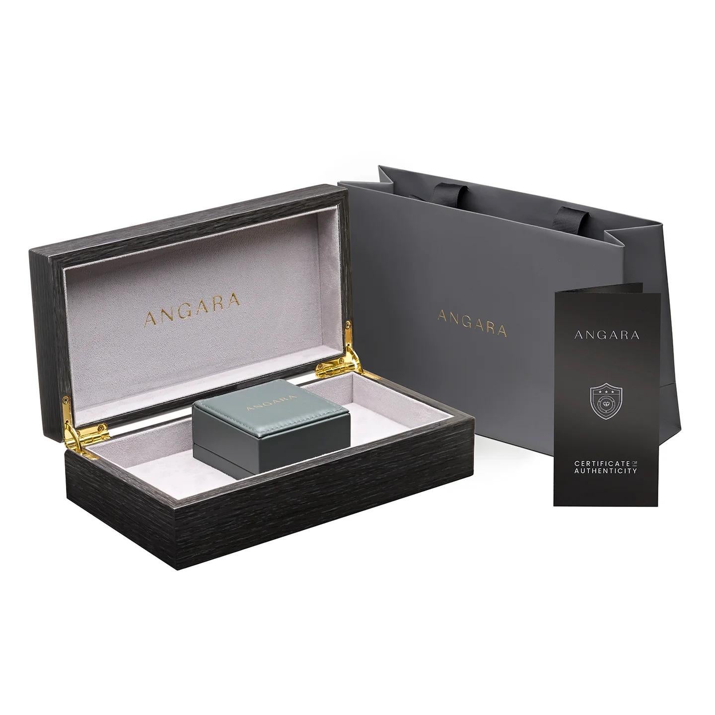 Anello Angara Nature certificato GIA con Topazio Blu Svizzero ovale da 7,22 ct in oro massiccio 14K in vendita 5