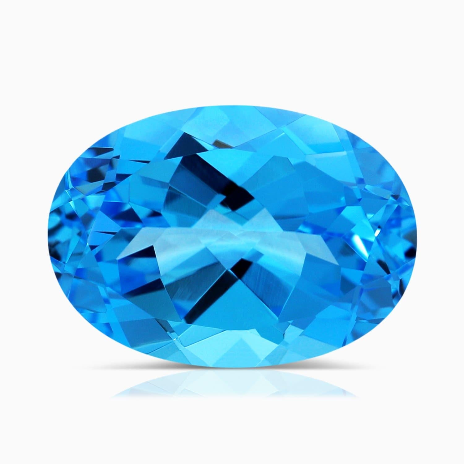 Anello Angara Nature certificato GIA con Topazio Blu Svizzero ovale da 7,22 ct in oro massiccio 14K in vendita 2
