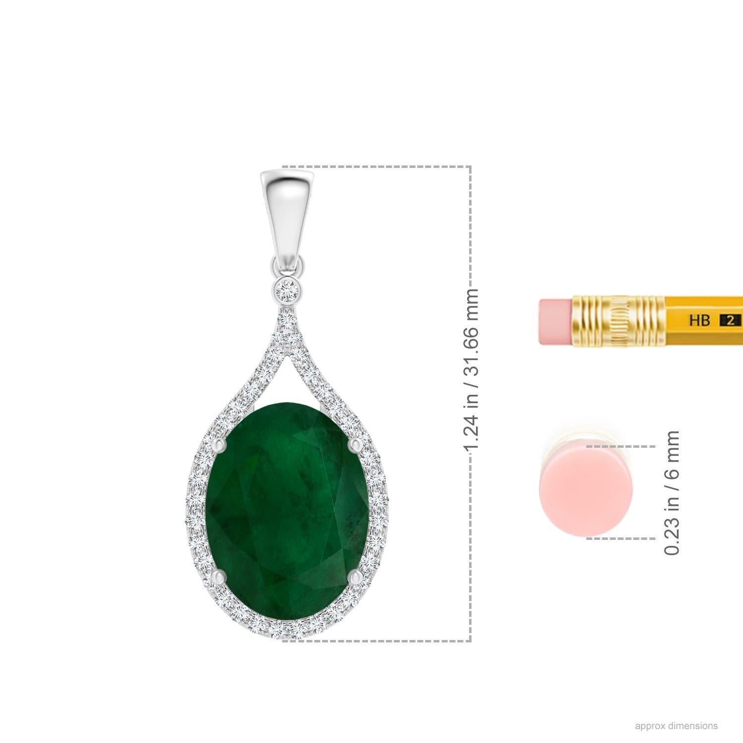 Donna Ciondolo con smeraldo ovale da 9,03 ct e diamante in oro 14K di Angara Nature certificato GIA in vendita