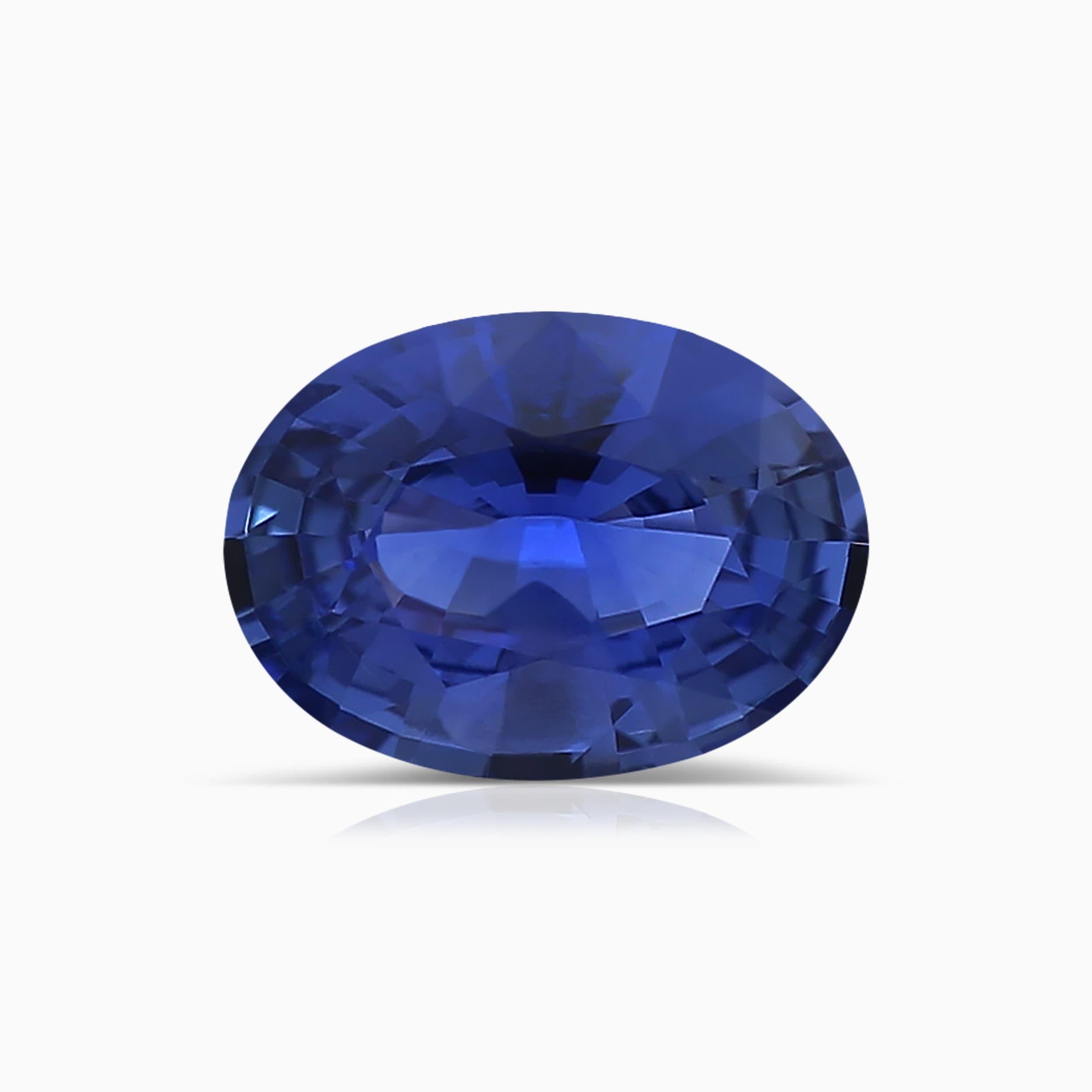 Angara Bague en or 14K avec saphir bleu ovale naturel certifié GIA et diamant Pour femmes en vente