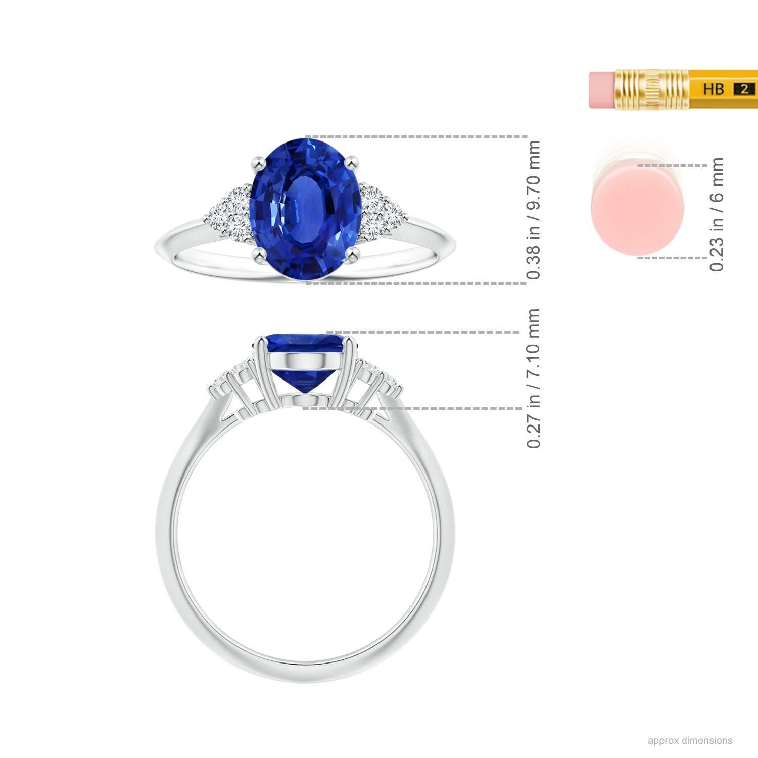 Bague Angara en or 14 carats pour femme, saphir ovale naturel certifié GIA et diamants Pour femmes en vente