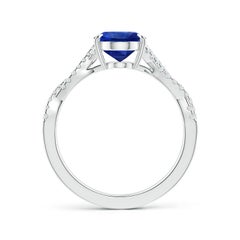 Angara Bague saphir ovale naturel certifié GIA avec diamant en or 14K Femme
