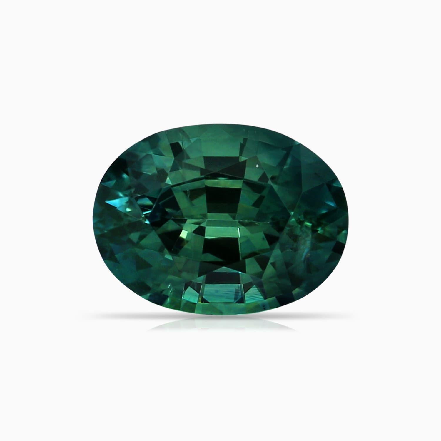 Bague de halo en or 14 carats pour femme, saphir sarcelle ovale naturel certifié par la GIA Pour femmes en vente