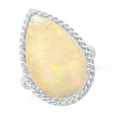 Angara Natural GIA Certified Pear 7.81 ct Opal Cocktail Ring in 14K Solid Gold