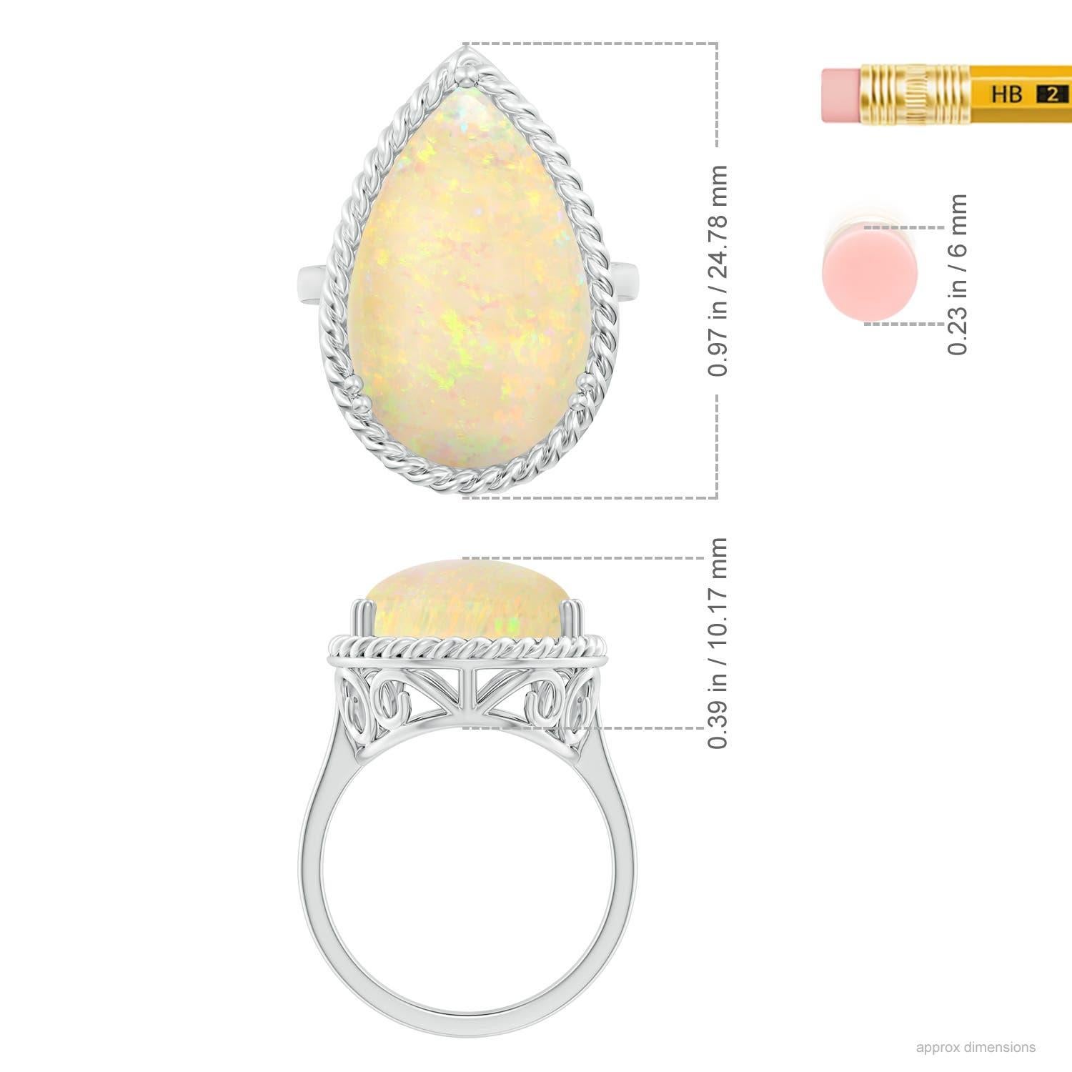 Angara natürlichen GIA zertifiziert Birne 7,81 ct Opal Cocktail-Ring in 14K massivem Gold im Angebot 2
