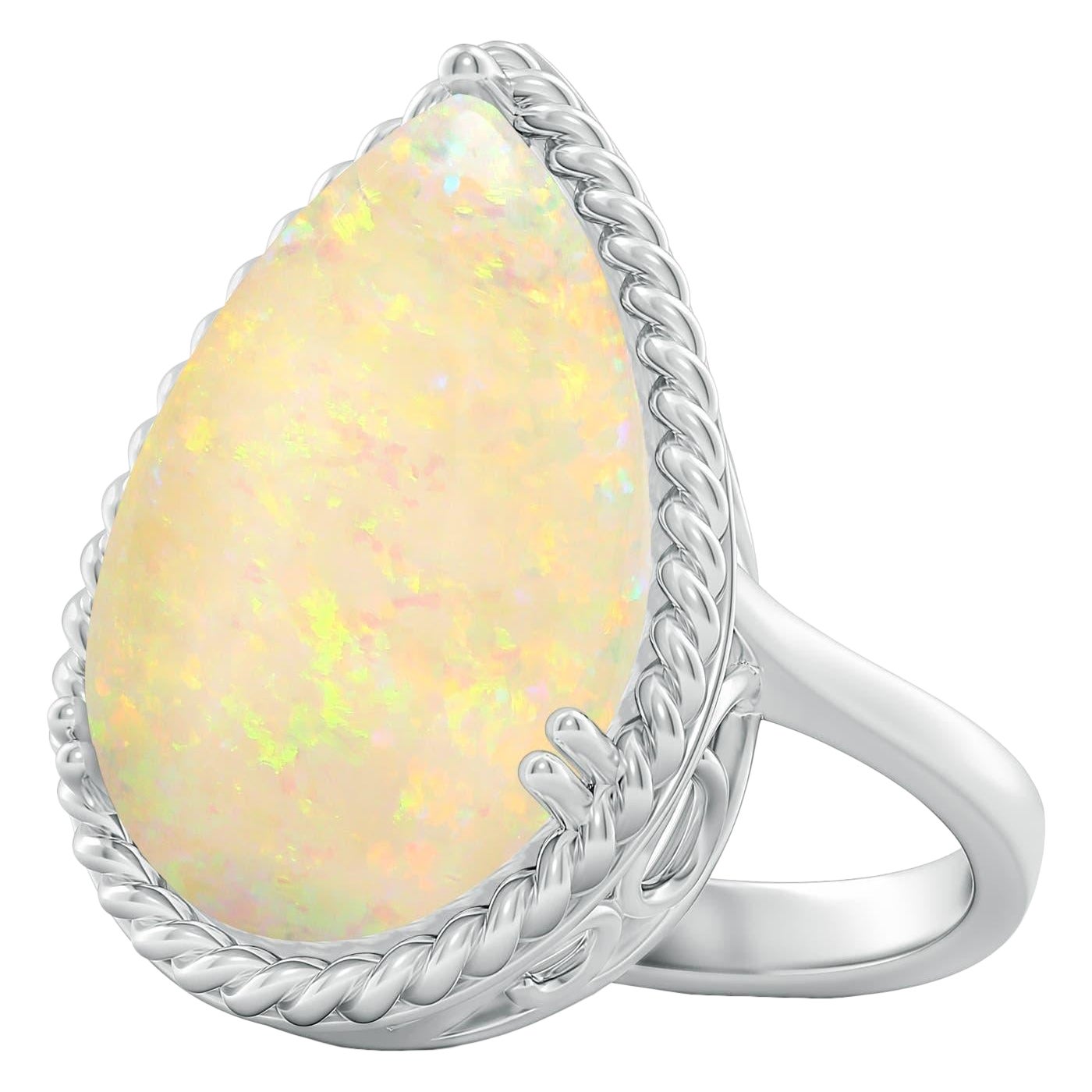 Angara natürlichen GIA zertifiziert Birne 7,81 ct Opal Cocktail-Ring in 14K massivem Gold