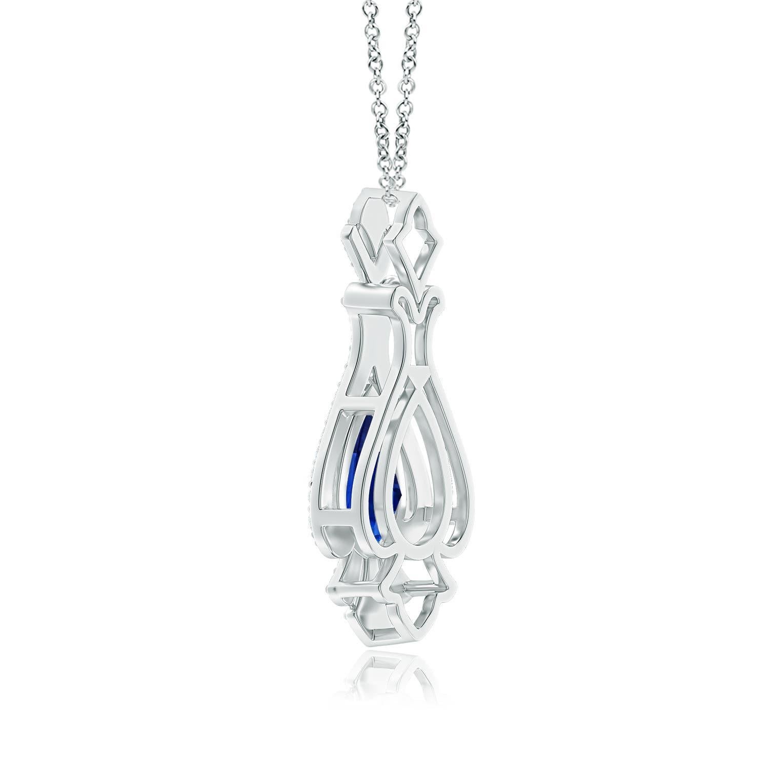 Taille poire Pendentif en or 14K avec saphir bleu Angara certifié GIA en forme de poire de 4,16ct en vente