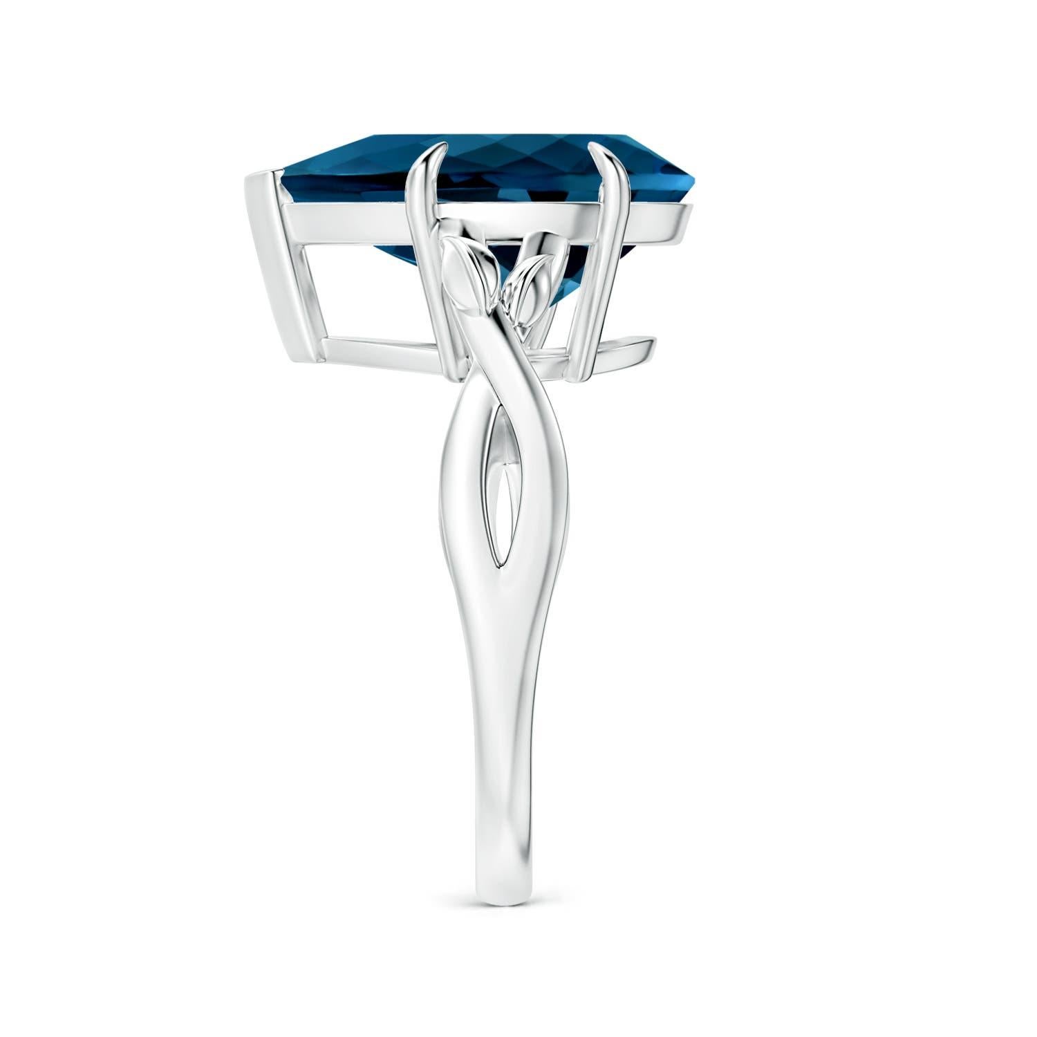 Angara natürlichen GIA zertifiziert Birne Form 9,7ct Londoner Blautopas Ring in 14K Gold (Tropfenschliff) im Angebot