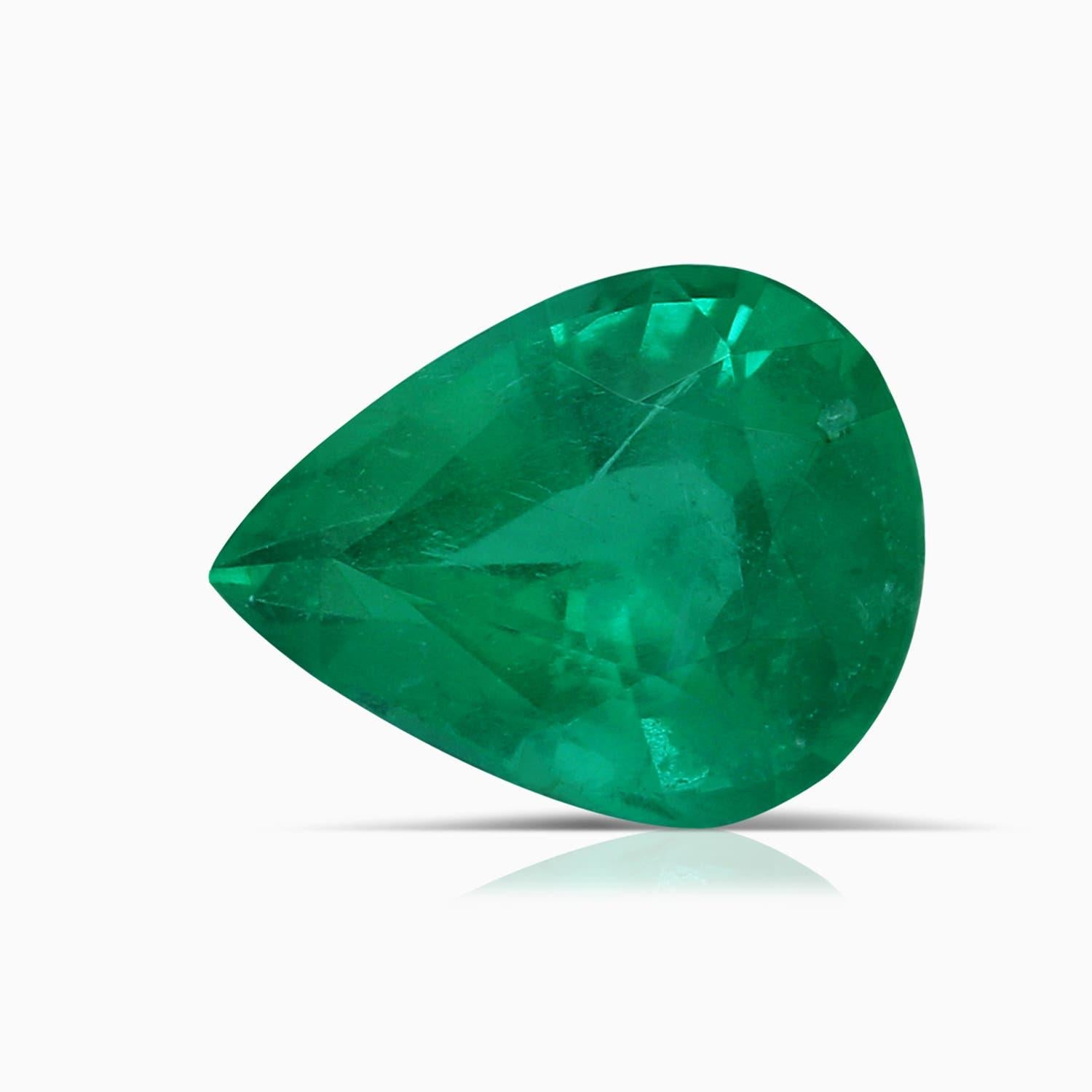 Angara Anillo de diamantes esmeralda naturales con certificado GIA en forma de pera de 1,5 ct en oro de 14 quilates en venta 1