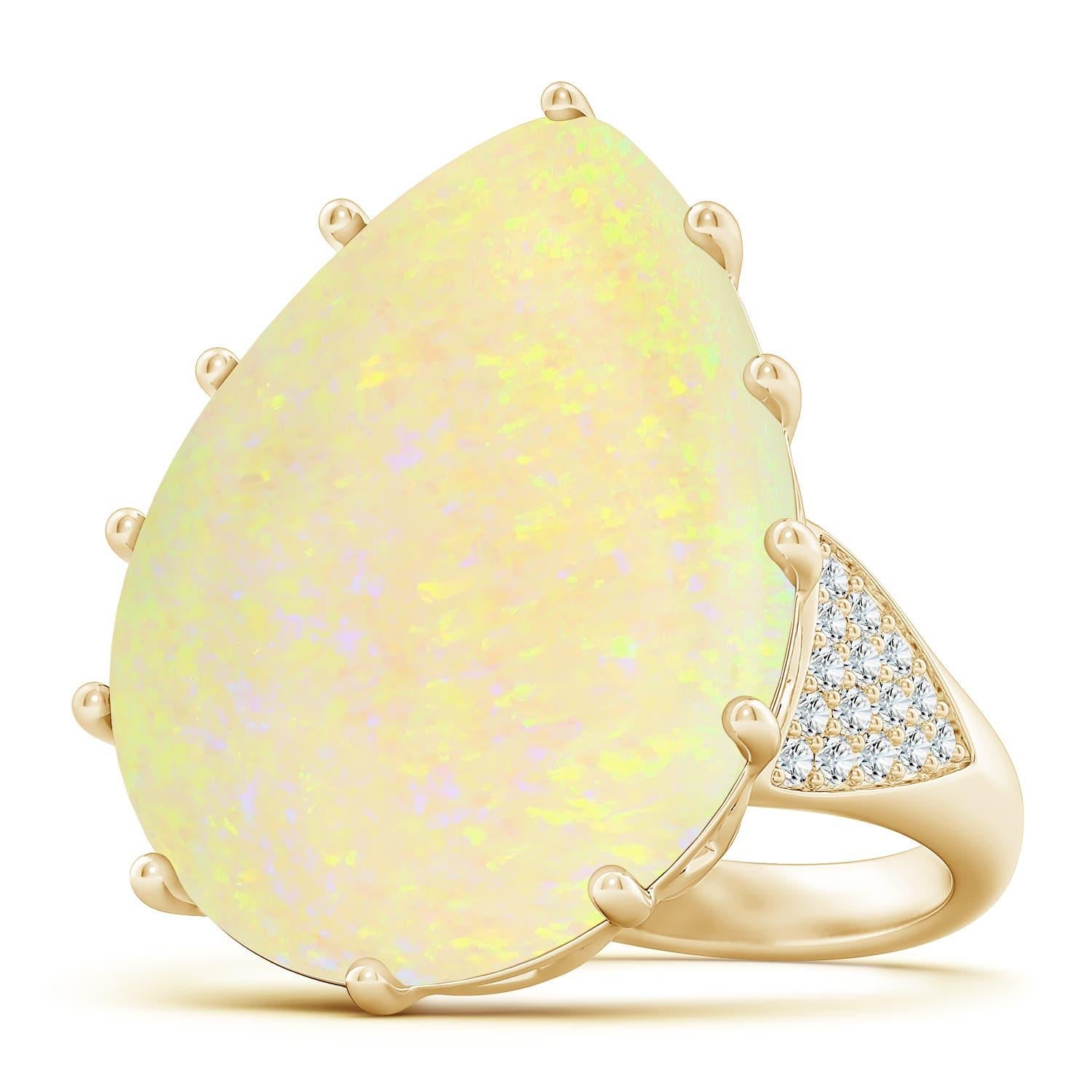 Angara Natural GIA zertifiziert birnenförmigen 16,84 ct Opal Ring in 14K massivem Gold im Angebot 5