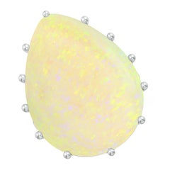 Angara Natural GIA Certified Pear-Shaped 16.84 ct Opal Ring in 14K Solid Gold