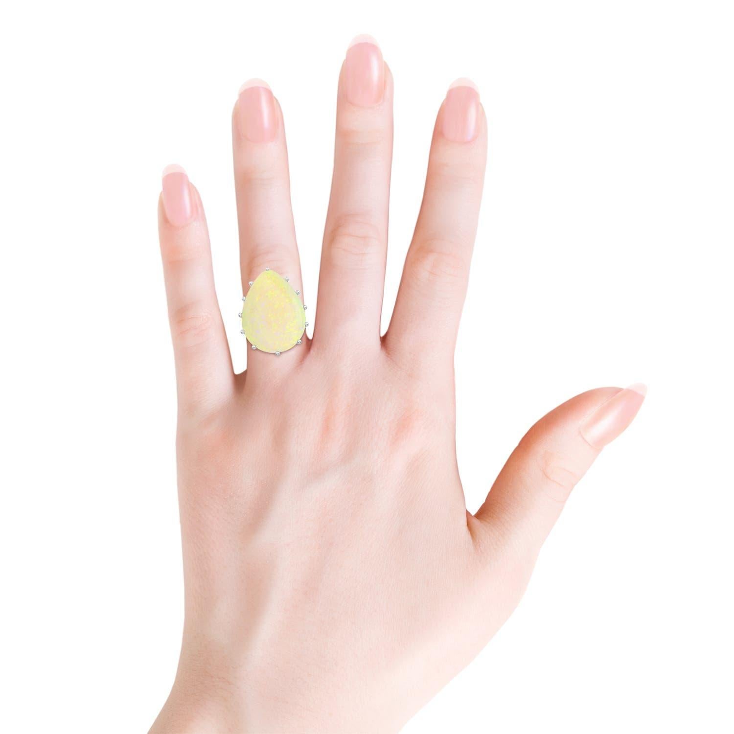 Angara Natural GIA zertifiziert birnenförmigen 16,84 ct Opal Ring in 14K massivem Gold im Angebot 1