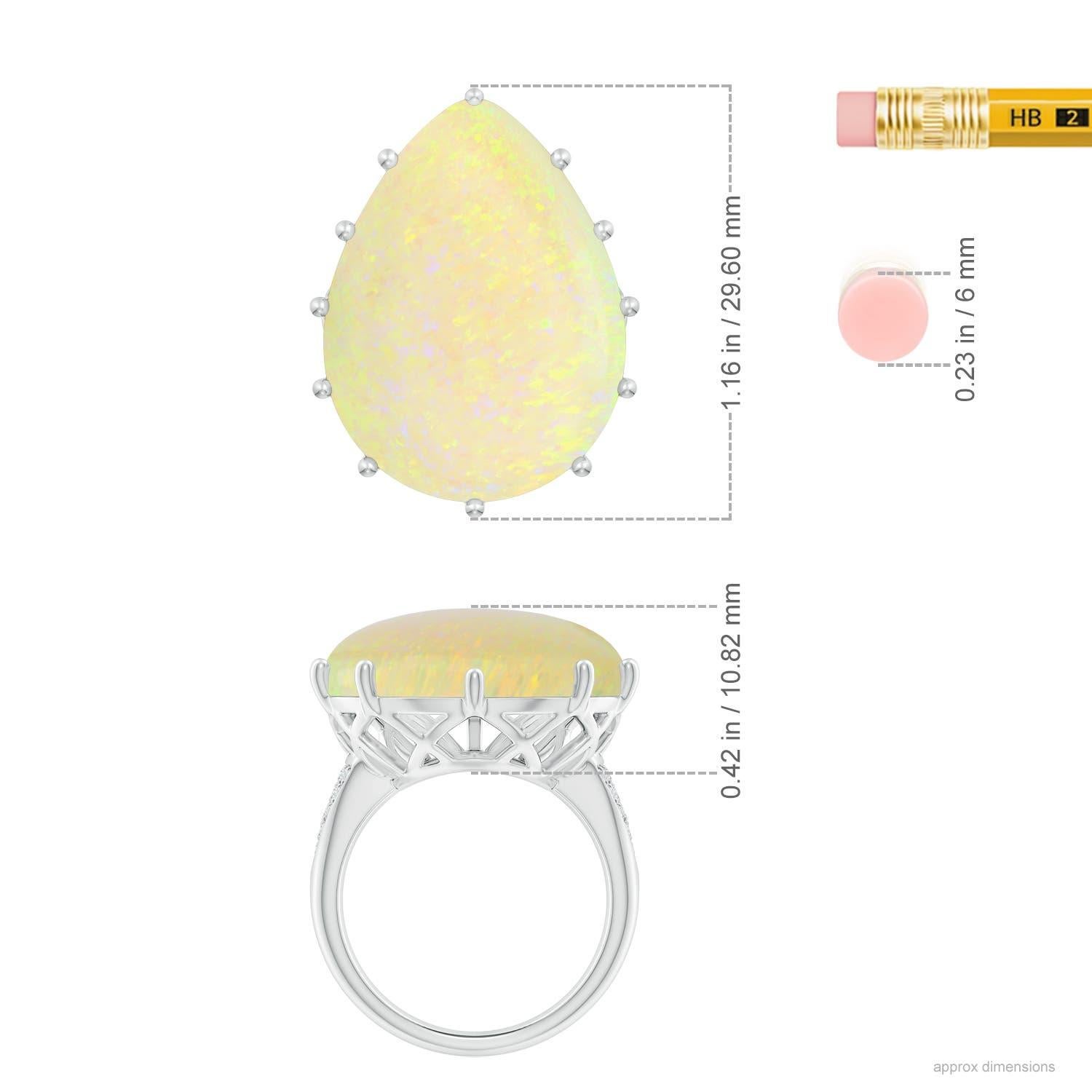 Angara Natural GIA zertifiziert birnenförmigen 16,84 ct Opal Ring in 14K massivem Gold im Angebot 2