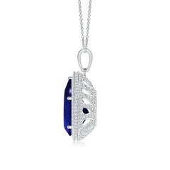 Angara Natural GIA Certified Pear-Shaped 18.25 ct Tanzanite Pendant in 14K Gold