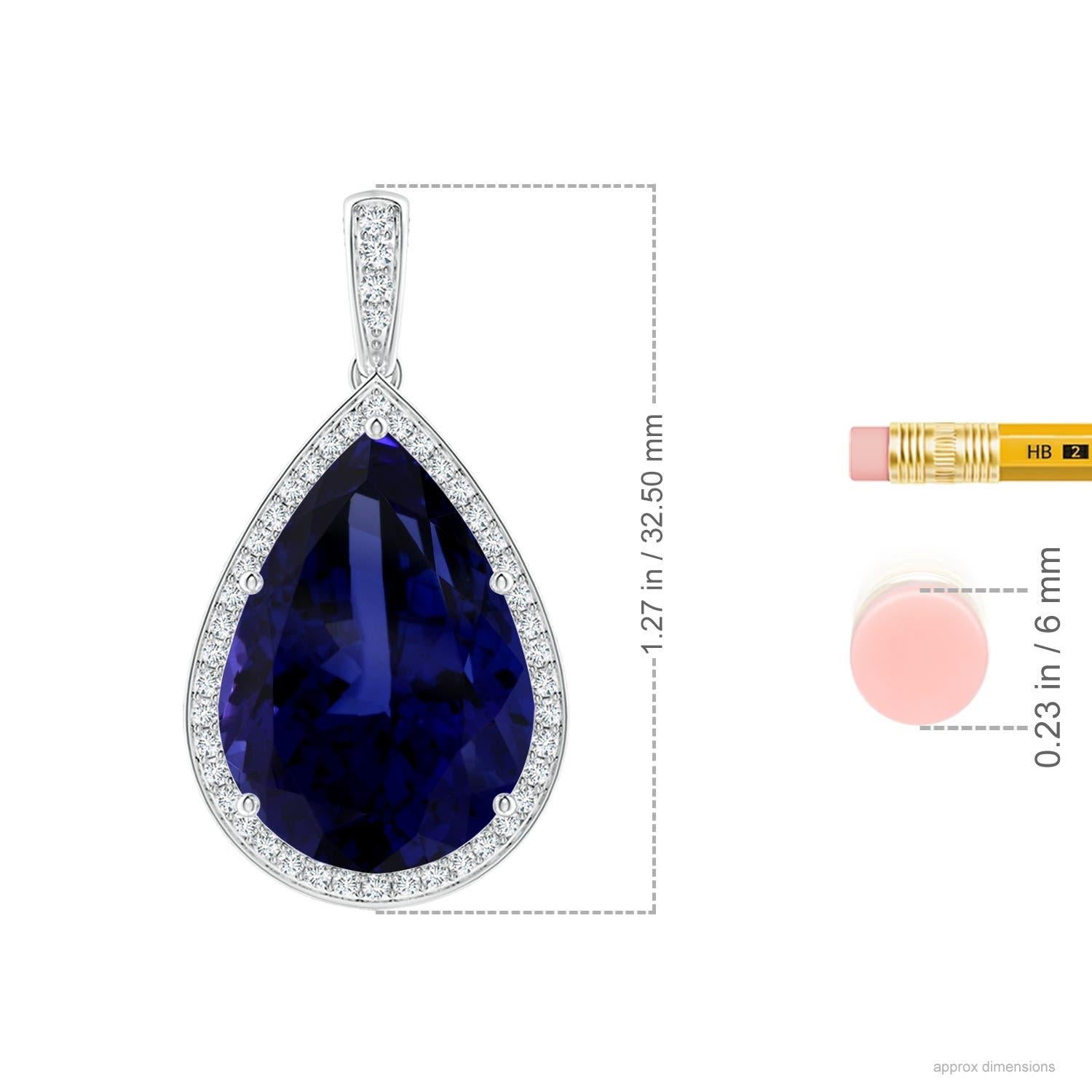 Angara Natural GIA zertifiziert birnenförmigen 18,25 ct Tansanit Anhänger in 14K Gold Damen im Angebot