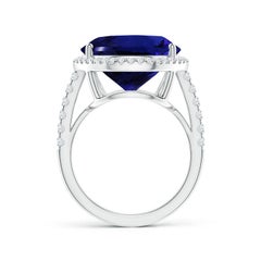 Angara Bague Halo en or 14K avec Tanzanite en forme de poire certifiée GIA de 18,25ct