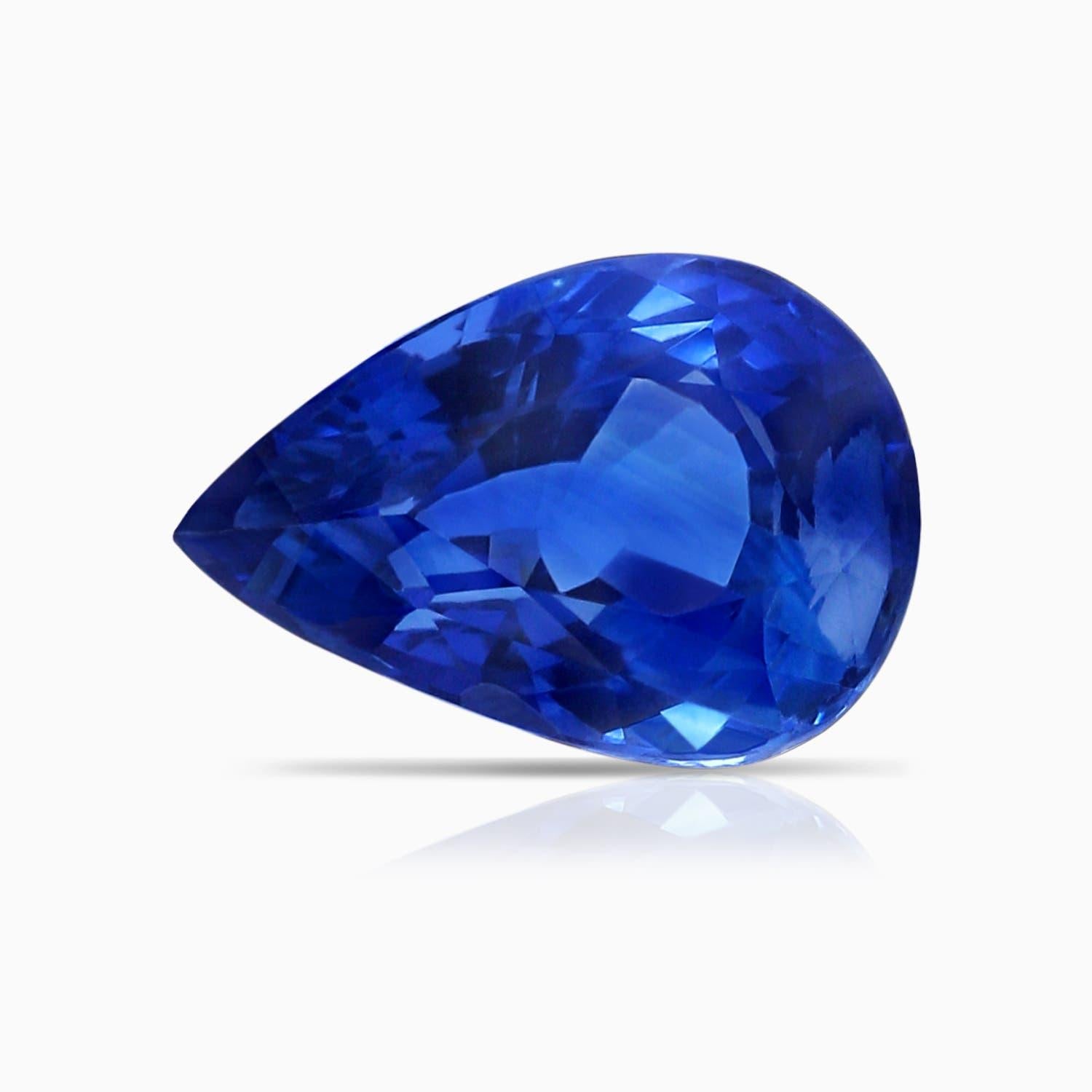 Anello con zaffiro blu Angara Nature certificato GIA a forma di pera da 4,16 carati in oro 14K in vendita 3