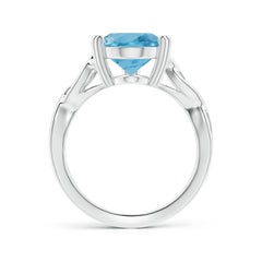 Angara Natural GIA Certified Pear-Shaped 4.28 ct Aquamarine Ring in 14K Gold