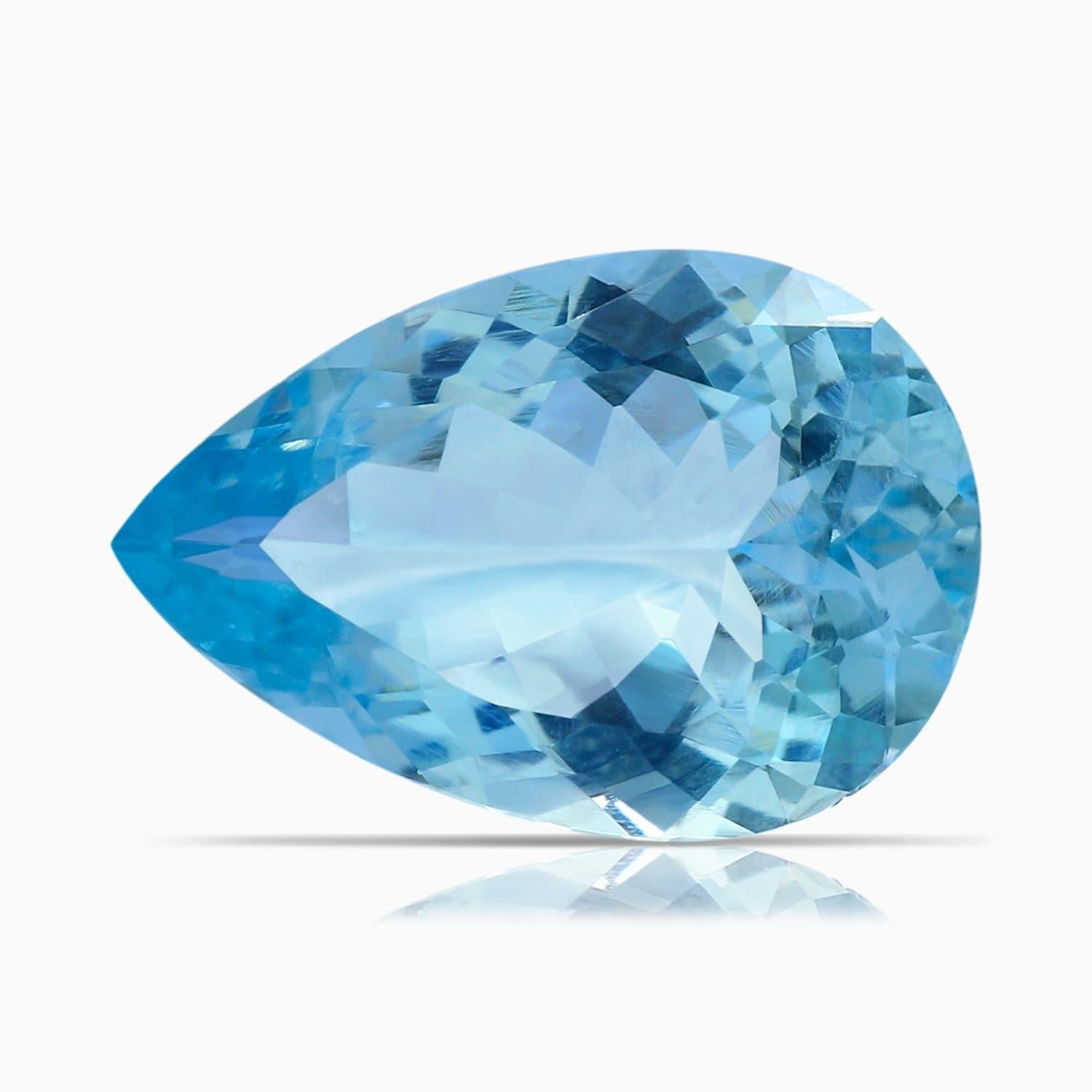 Angara Natural GIA zertifiziert birnenförmigen 4,28 ct Aquamarin Ring in 14K Gold im Angebot 1