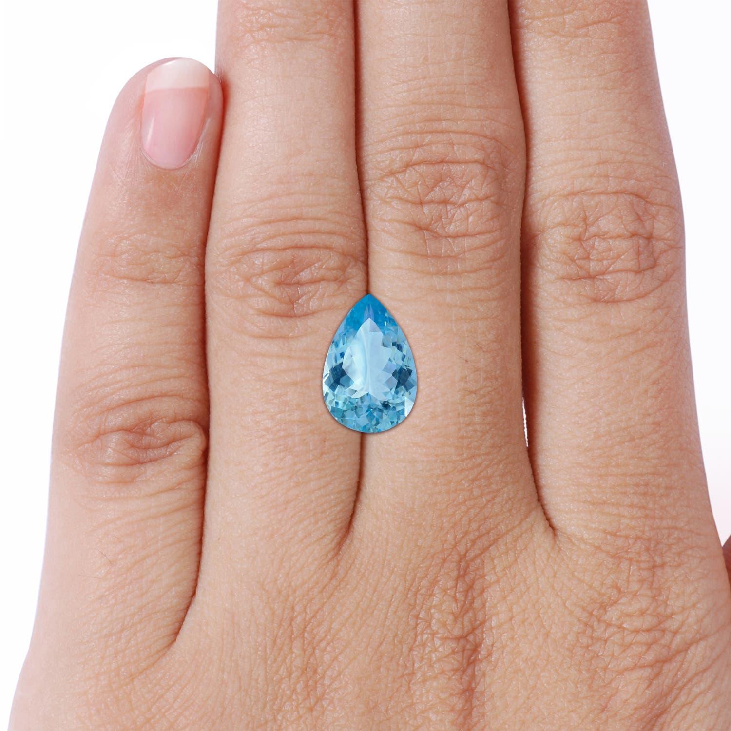 Angara Natural GIA zertifiziert birnenförmigen 4,28 ct Aquamarin Ring in 14K Gold im Angebot 2