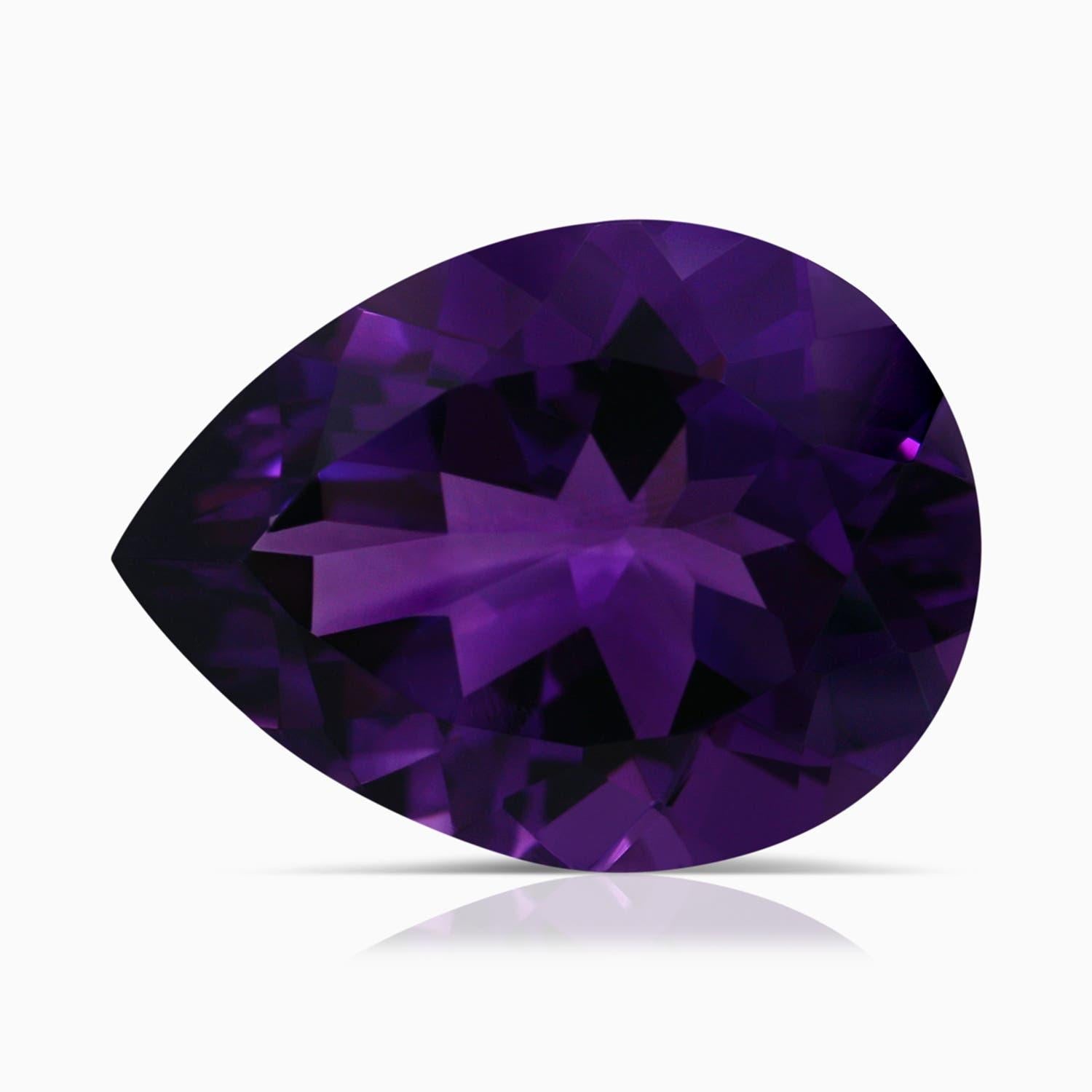 Anello di ametista Angara Nature certificato GIA a forma di pera da 7,33 carati in oro massiccio 14K in vendita 1