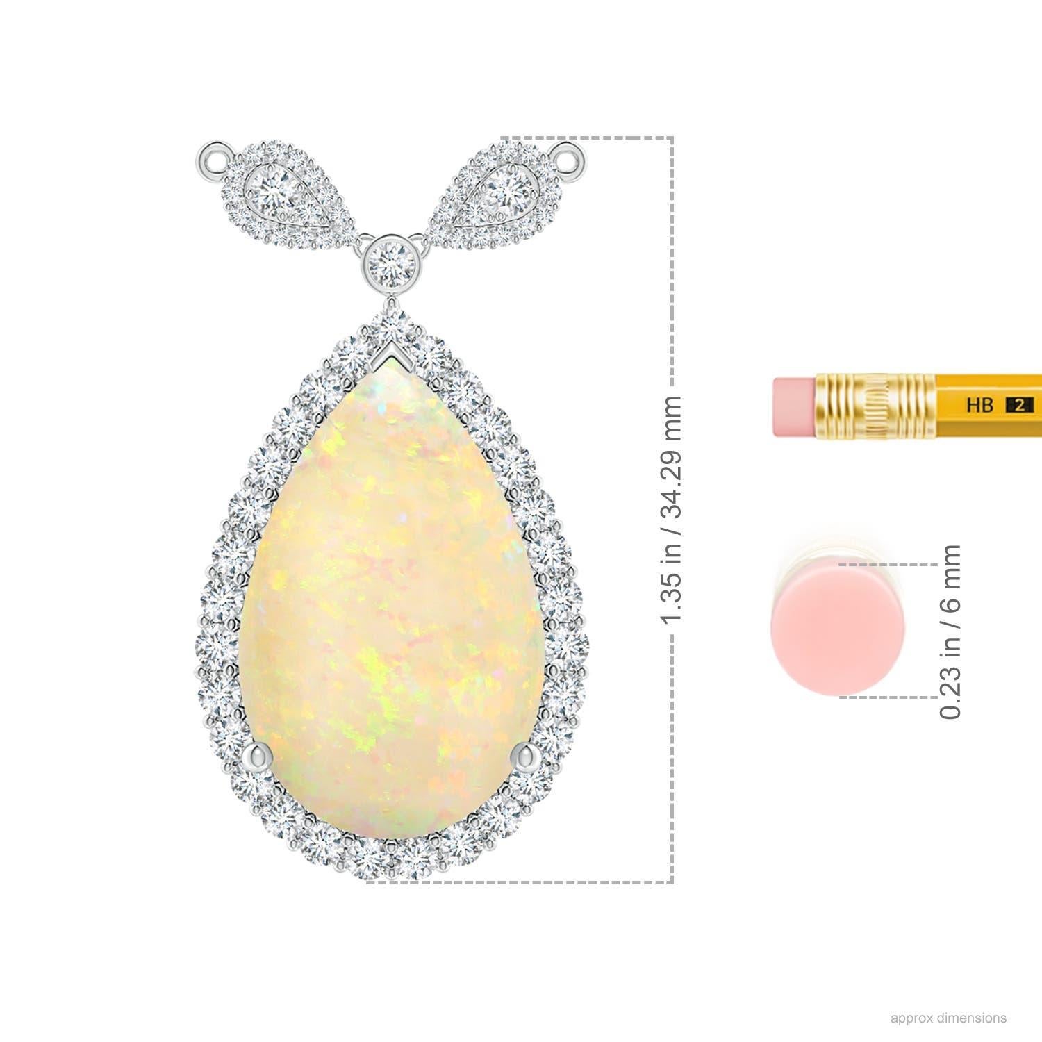 Angara Natural GIA zertifiziert birnenförmigen 7,81 ct Opal Halo-Anhänger in 14K Gold Damen im Angebot