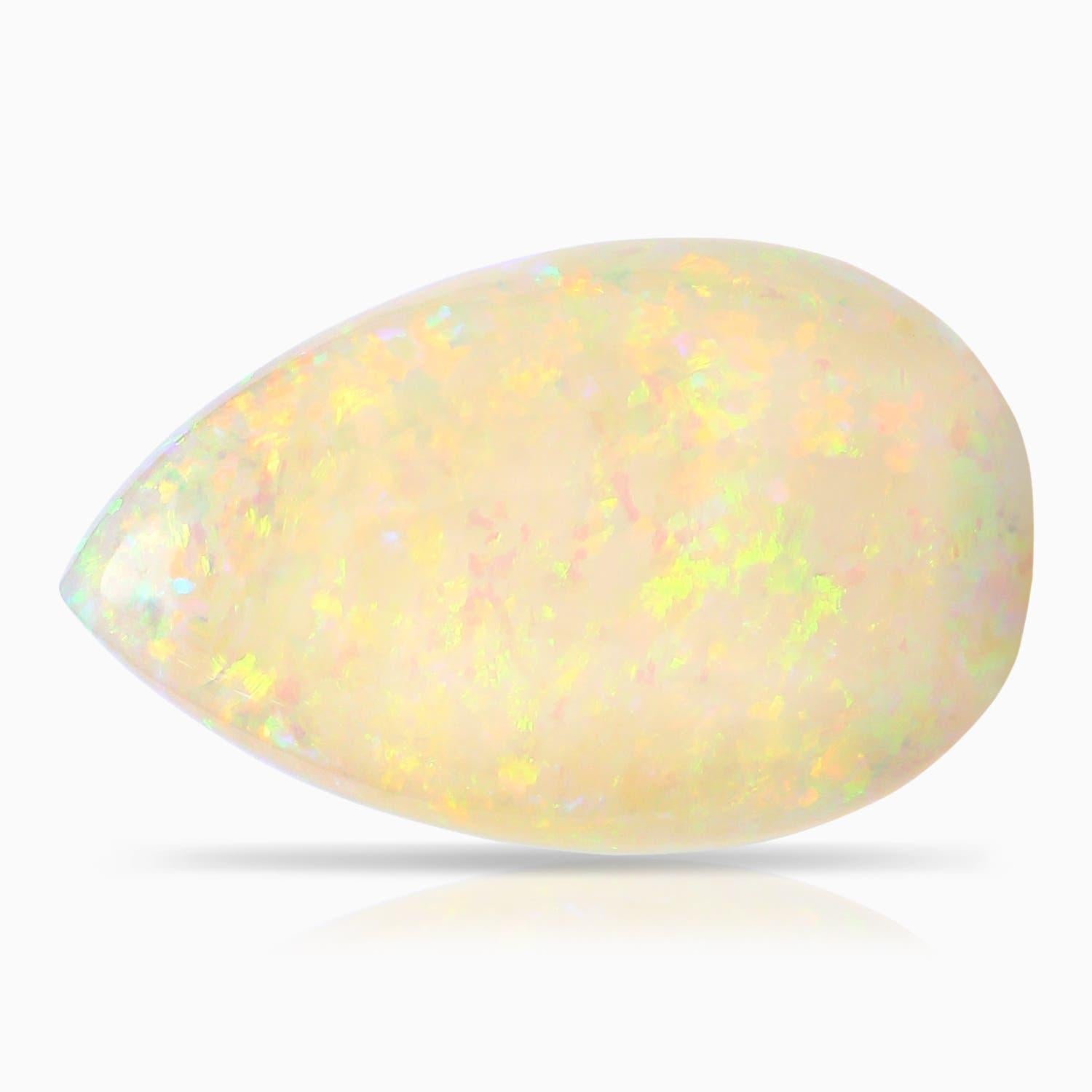 Angara Natural GIA zertifiziert birnenförmigen 7,81 ct Opal Halo-Anhänger in 14K Gold im Angebot 1