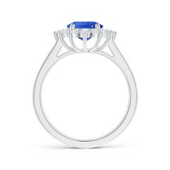 Angara Natural GIA Certified Princess Diana Inspired Sapphire Ring in 14K Gold