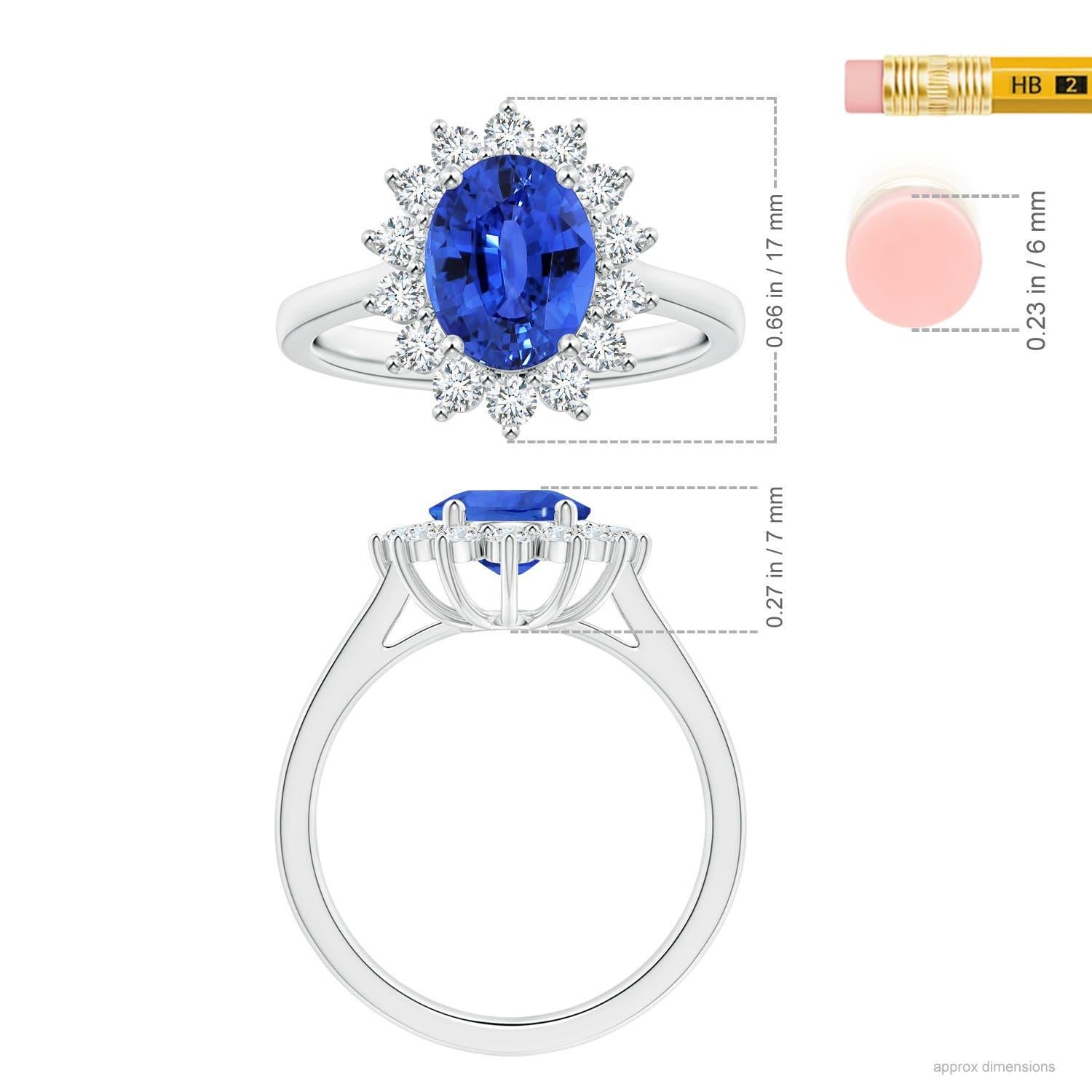 Angara Bague en or 14 carats avec saphir naturel certifié GIA et inspiré de la princesse Diana Pour femmes en vente