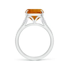 Angara Natural GIA Certified Rectangular Cushion 6.11ct Citrine Ring in 14K Gold