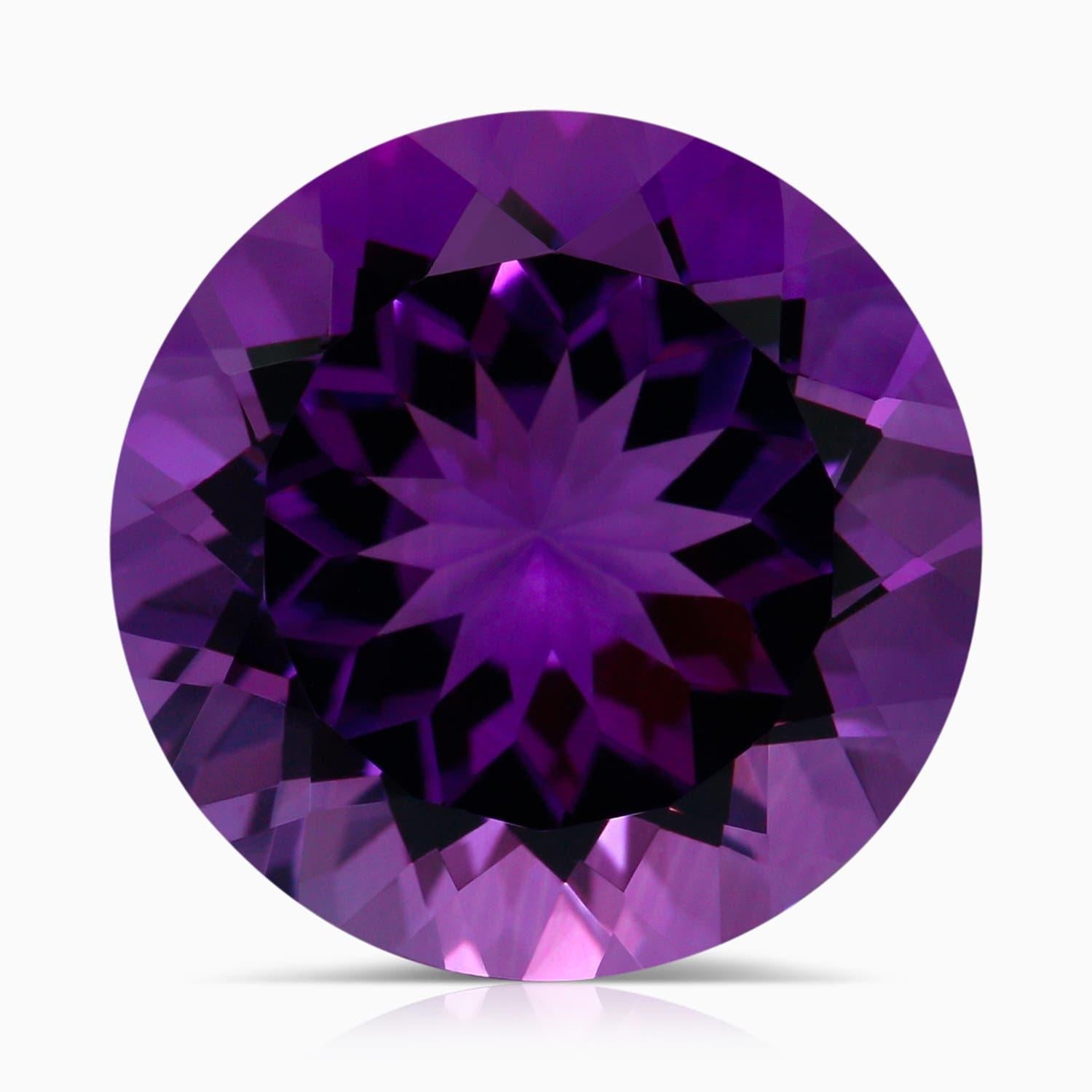 Angara Natural GIA zertifiziert Runde 10,26 ct Amethyst Halo Ring in 14K Solid Gold im Angebot 2
