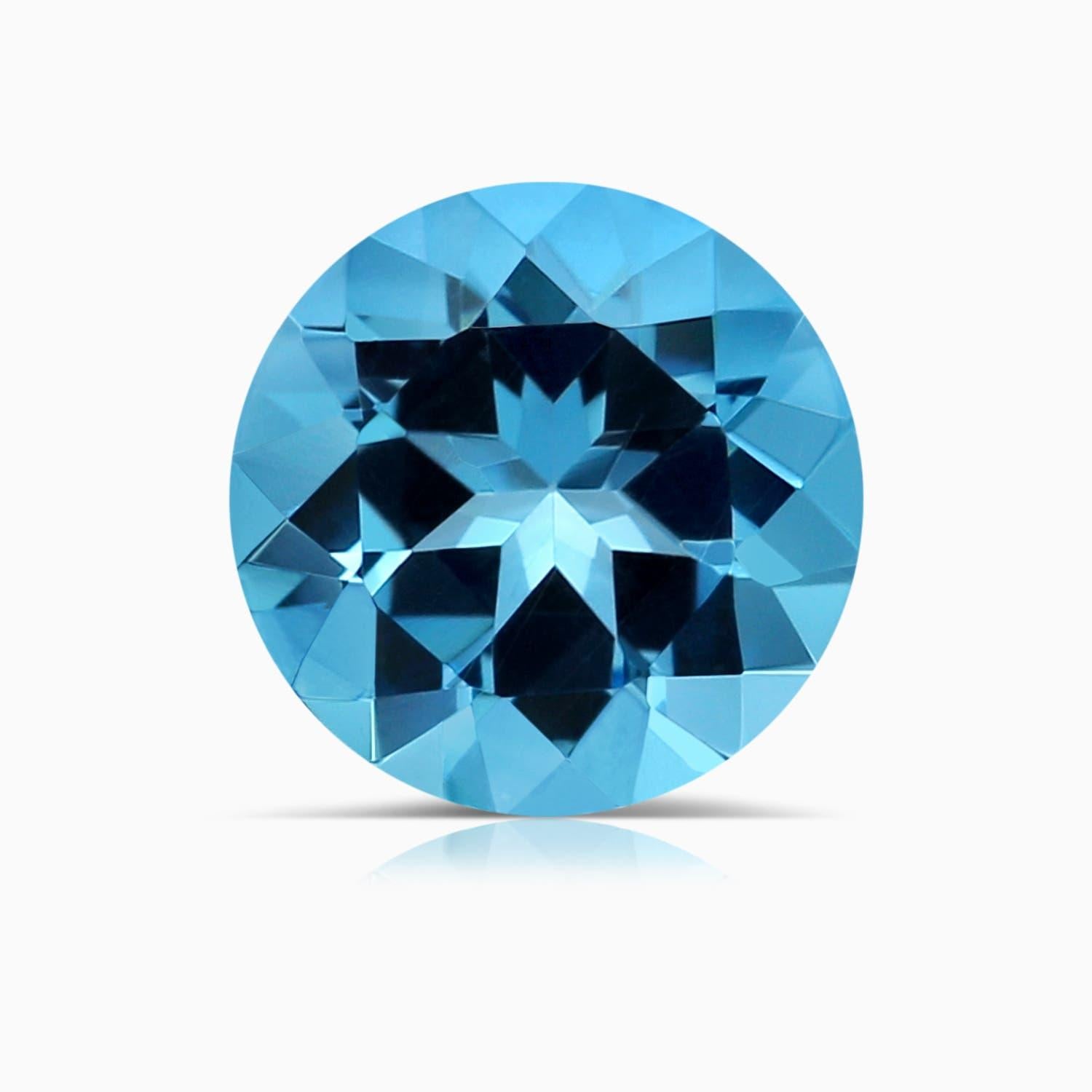Anello aureolato in oro 14K con Topazio Blu Svizzero, Nature, certificato GIA, 1,56ct. in vendita 1
